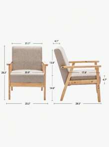 Duhome Padded Seat Wooden Lounge Accent Chairs For Living Room Bedroom Farmhouse Home Office Belcony
