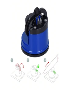 1 pieza Mini afilador de cuchillos portátil antideslizante con ventosa para fijar la herramienta de afilado, en varios colores. Oferta del - Multicolor - Ver 5