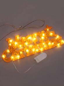 1入組”merry Christmas”字母裝飾燈,led電池式聖誕節燈飾,聖誕節假期室內外裝飾燈,可用於陽台花園草坪聖誕樹門廊車庫庭院,營造溫馨美麗的氛圍
