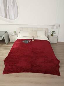 Double Coverlet With Striped Pattern Comfortable And Soft Different Colors - Vino - View 2