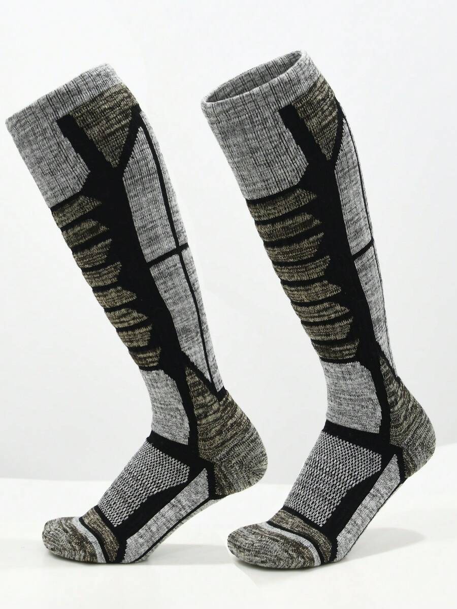 WEIERYA 1 雙高筒滑雪襪,冬季運動保暖襪,適合滑雪、溜冰、冬季健行等冬季運動