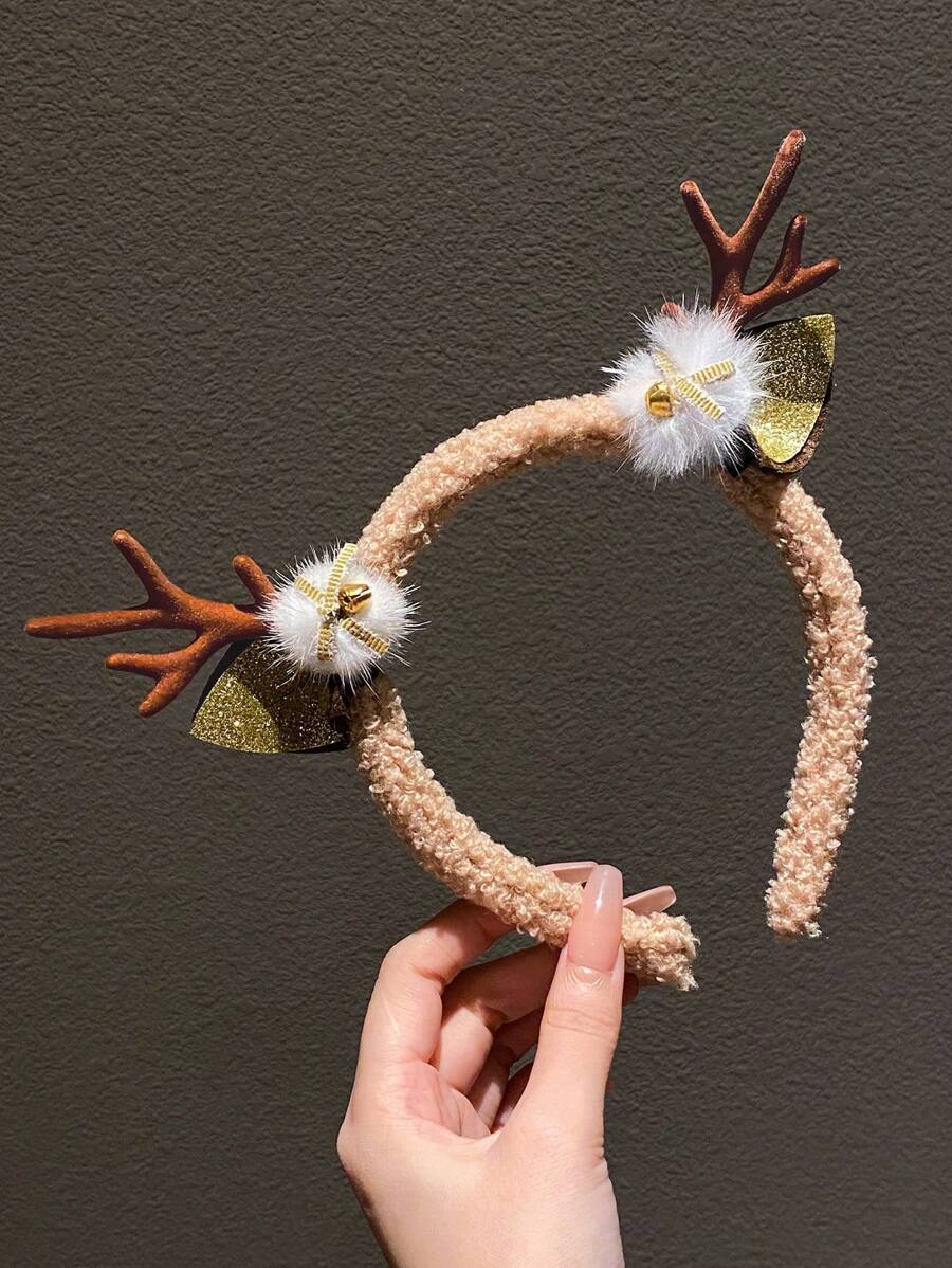 1入女士聖誕有趣鹿角頭箍