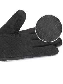 1入組男士冬天時尚濃烈香調手套騎行手套搖粒絨加厚戶外運動滑雪手套 - 黑色 - 查看 4