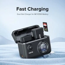 Llano Np-fz100相機電池充電器雙插槽數字顯示屏,具有sd卡存儲功能,適用於a7m4/a7m3/a7r4/a7r3a7c/a7s3/a6600/a9m2a9/ilce-9/a7r5/fx30 - Type C - 查看 9