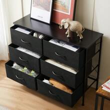 Sweetcrispy Dresser For Bedroom, 6 Drawers Dressers And Chests Of Drawers, TV Stand For Bedroom With Fabric Drawers, Kids Dresser Fabric Storage Dresser For Living Room