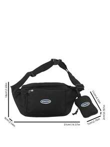 Fashionable Waterproof Nylon Men's Chest Bag 2pcs/set - Black - View 5