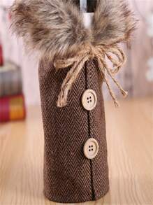TYFYO 1pc Christmas Wine Bottle Cover Bags Merry Christmas Decorations For Home 2023 Dinner Table Decorations Xmas Ornaments Gift - Linen - View 6