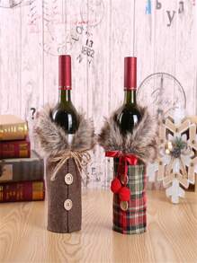 TYFYO 1pc Christmas Wine Bottle Cover Bags Merry Christmas Decorations For Home 2023 Dinner Table Decorations Xmas Ornaments Gift - Linen - View 2