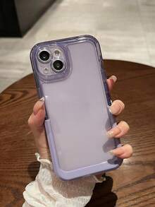 紫色透明 3d 可折疊支架手機殼,相容於 Iphone - 淡紫色 - 查看 3