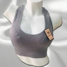 Sports Bra For Women With Removable Pads. - Grey - View 2
