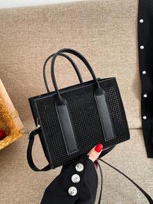 水鑽裝飾時尚肩背包、手提包、斜背包適合女士日常活動,如購物、約會和正式場合