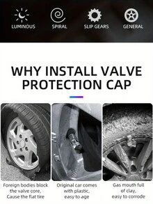 Light Up Your Ride: Universal Gas Nozzle Tire Valve Cap Set for Cars & Motorcycles - Apricot - View 8