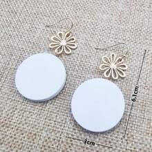 1對簡約時尚金屬木質吊墜耳環,經典風格,適用於女士日常配飾