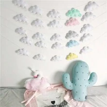 Ins Nordic Style Felt Cloud Garland Wall Decoration For Kids' Room, Baby Bed Canopy, Tent, Bed Curtain, Home Decor,Home Decor ,Room Decor,Wall Decor Gifts Birthday Graduation