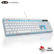 MageGee White Mechanical Gaming Keyboard, Wired USB Adjustable Backlight Keyboard, New Mechanical Storm 100% Anti-ghosting Keyboard with Red Switches for Windows PC/ Games - White(Red Switch) - View 1