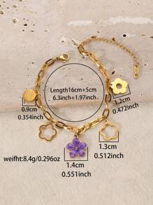 1pc Daisy Flower Decorated Bracelet, Graduation Gift - Multicolor - View 4