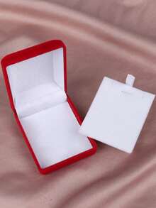1pc Simple And Stylish Velvet Necklace Storage Box Suitable For Daily Jewelry Storage, Festival Gift Packaging