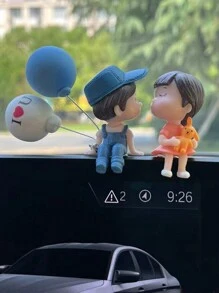 卡通情侶娃娃接吻設計毛絨玩具禮物,適用於汽車、蛋糕、家居、辦公室桌面展示