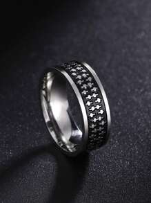 1pc Men's Gothic Stainless Steel Spider Web & Skull & Cross Ring For Punk Party, Halloween Gift - Silver - View 3