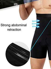 Mens Shapewear Tummy Control Shorts Faja de cintura alta Boxer Briefs Ropa interior de compresión - Negro - Ver 5