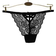 6入組蕾絲丁字褲,透氣空心褲