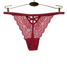 6入組蕾絲丁字褲,透氣空心褲