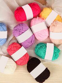 1 Cuộn Chải kỹ Sữa Nghệ thuật Sợi dệt kim - Màu xanh nhạt - Xem 5