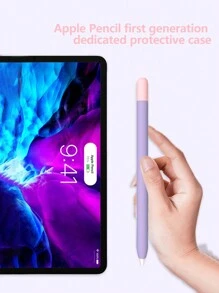 1pc Silicone Sleeve Vibrant Color Design Compatible with Apple Pencil - Purple - View 1