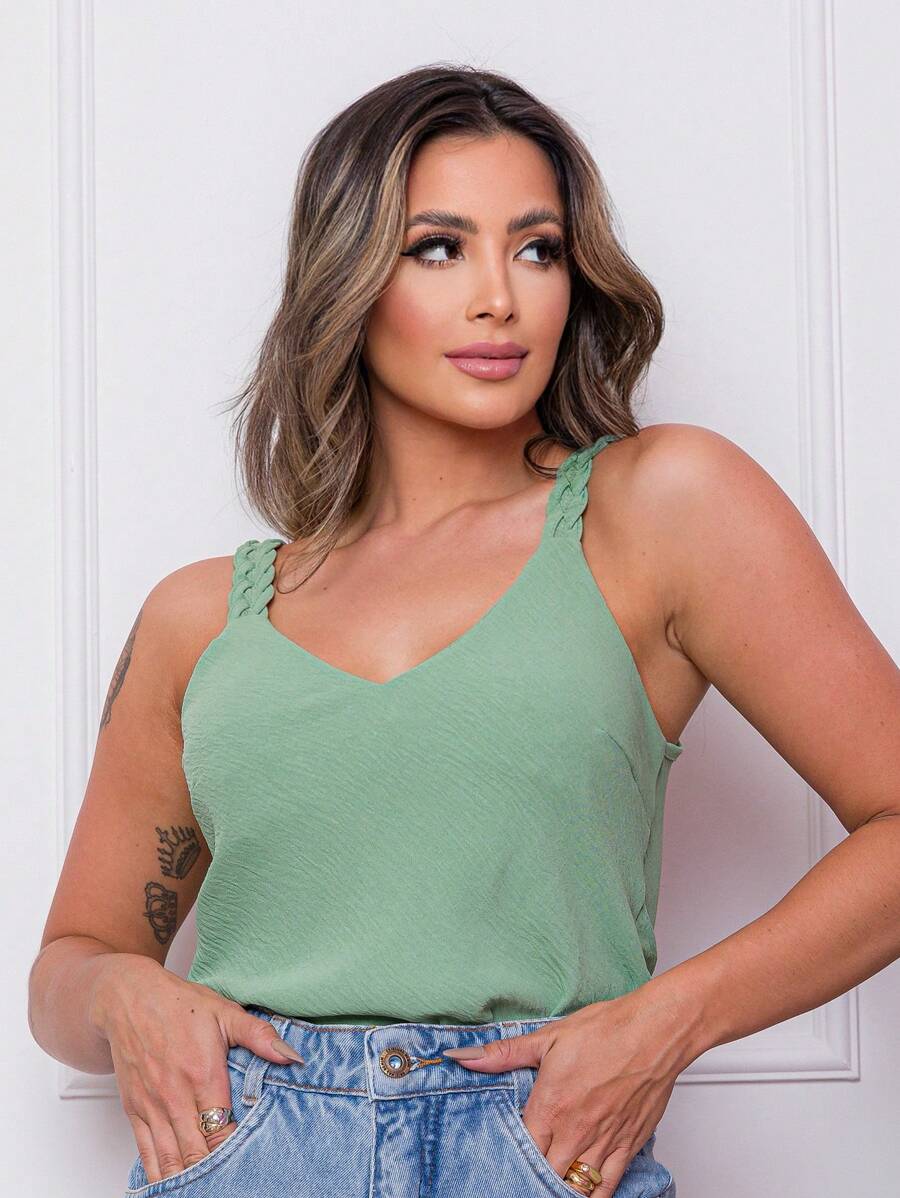 Women Tank Tops & Camis - Màu xanh Bạc hà - Xem 1