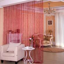 Decorative Door String Curtains Window Room Divider Wall Panel Tassels Screen Blinds Home Patio Bedroom - 酒紅色 - 查看 1