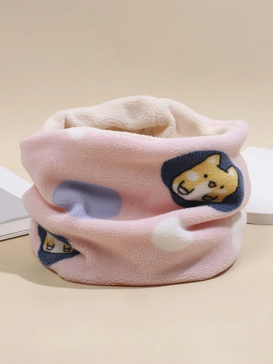 1pc Children's Cartoon Printed Warm Scarf Suitable For Outdoor Winter Protection - Multicolor - View 1