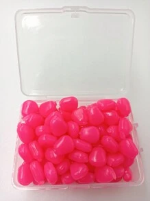 1盒100入粉紅色玉米造型的釣魚矽膠軟餌,適用於鯉魚釣魚 - 粉色 - 查看 3