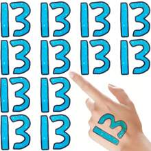20 Pcs Number 13 Temporary Tattoos Stickers for Fans Idol Concert Accessories Makeup - Blue - View 1