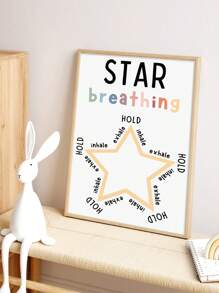 1張星空呼吸海報,冥想角落,呼吸技巧,幼兒園裝飾,學校輔導員禮物,畫布印刷,無框