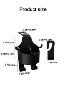 1/2 Giá đỡ cốc trên ô tô để bảo vệ cốc và các vật dụng nhỏ khác (Kẹo, Bàn chải bỏ túi, v.v.) với đường kính tối đa 2,67 inch - màu đen - Xem 4