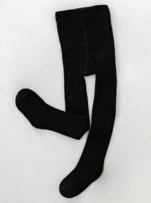 1pc Girls' Black Drawstring Skin-friendly Thin Velvet Leggings, Comfortable And Versatile, Suitable For Daily Wear In Autumn And Winter - Black - View 3