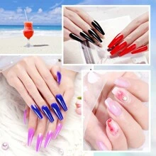 萬聖節能選擇10種顏色的聚合甲基凝膠甲片,適合初學者和專業甲凝膠甲片,家居diy美甲設計 - 黑色 - 查看 4