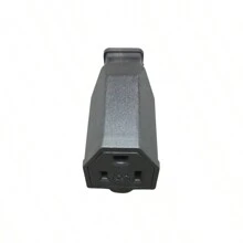 American Standard 15a Assembled Power Socket With Plug - Black - View 8