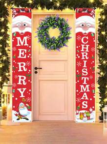 2入組聖誕對聯門掛飾,聖誕派對裝飾必備