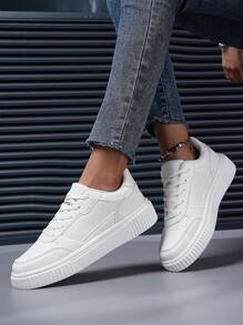 女白色運動鞋百搭休閒運動鞋低筒軟底學生鞋2023秋冬新品