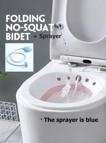 2pcs/set Foldable Toilet Sitz Bath, With Sprayer, Essential For Women's Cleaning - Multicolor - View 1