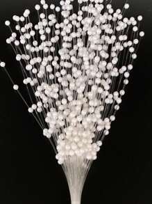 150颗迷你鱼线仿珍珠花朵装饰，配4毫米小珠子，适用于家居装饰、花瓶插花、婚礼装饰、头饰和花卉装饰、情人节礼物