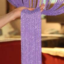 Decorative Door String Curtains Window Room Divider Wall Panel Tassels Screen Blinds Home Patio Bedroom - 紫色 - 查看 2