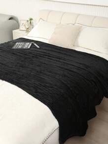 Cobijas Matrimonial Con Patrón De Rayas Cómodo y Suave, Frazada Matrimonial De Rayas Para Cama o Sofá, para Toda Estaciones, Disponible En Muchos Colores Diferentes (200*220 cm) - Negro - Ver 6