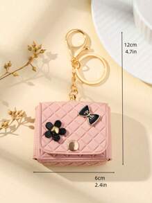 Creative Pu Leather Pink Mini Coin Purse Bag Pendant Suitable For Backpack Wallet Ladies' Daily Use Dating Gift School Bag Pendant (Can Open) Key Chain Charms Car Accessories Women Keyrings