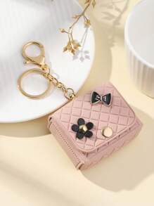 Creative Pu Leather Pink Mini Coin Purse Bag Pendant Suitable For Backpack Wallet Ladies' Daily Use Dating Gift School Bag Pendant (Can Open) Key Chain Charms Car Accessories Women Keyrings