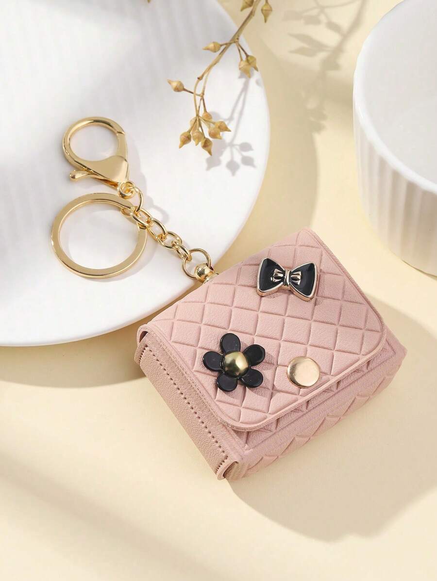 Creative Pu Leather Pink Mini Coin Purse Bag Pendant Suitable For Backpack Wallet Ladies' Daily Use Dating Gift School Bag Pendant (Can Open) Key Chain Charms Car Accessories Women Keyrings