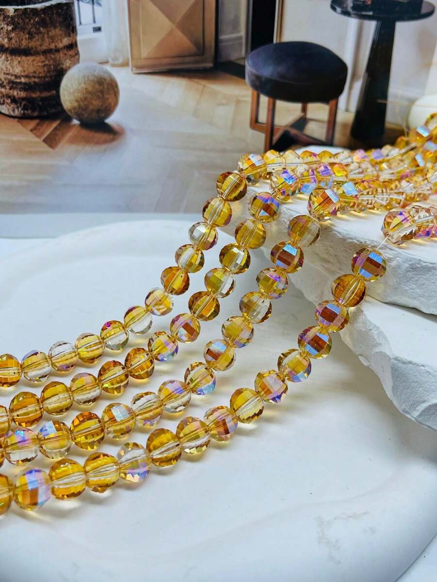 20入組8mm西瓜形玻璃珠ab色珠子diy珠寶配件 - 橘色 - 查看 1