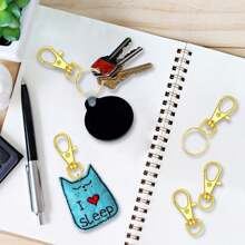 20 个旋转龙虾扣钥匙扣，带 10 个钥匙圈和 10 个钥匙扣，DIY 珠宝工艺品，男女情人节礼物 - 金色 - 查看 6