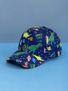 1頂幼童卡通恐龍印花棒球帽(男童款) - 藏蓝色 - 查看 1